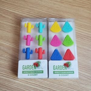 Novelty glass drink markers‎ cacti watermelon